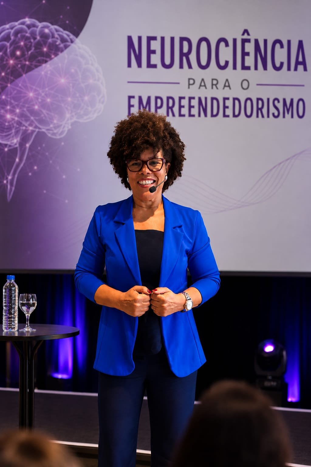 Vanusa Santos palestrando sobre comportamento humano